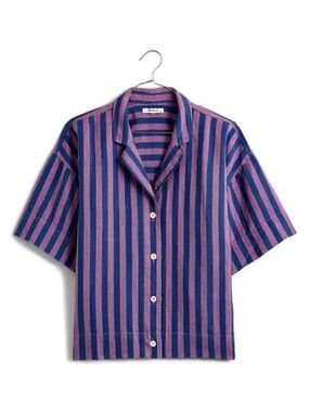 Madewell Detmer Stripe Linen Camp Shirt - NWT